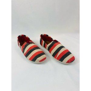 Brand New Coral/Navy Blue/Ivory Striped Women's Flats